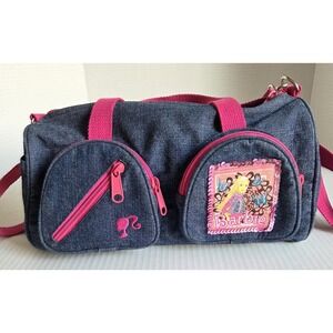 Mattel Barbie Denim Pink Accents Barrel Crossbody Bag Purse Adult or Children
